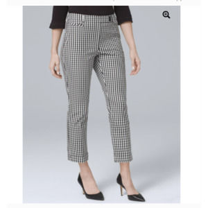 White House Black Market Black and White Checkered Ankle Pants